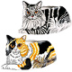 Cat Lovers Nina's Cats At Rest Vases/Planters Cat Vases Cat Planters