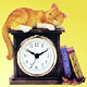 Cat Clock Collectibles,Music Box, Cat Clocks, Cat Sculptures,Cat Figurines
