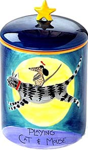 Cat and Mouse Cookie Jar Cat and Mouse Cookie
 Jar